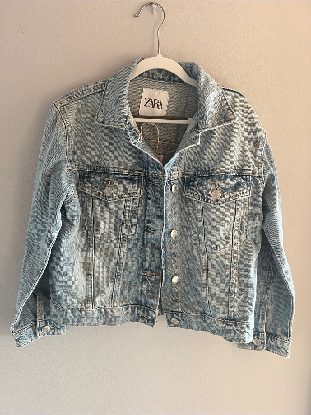 ZARA Light Blue Distressed Denim Jacket